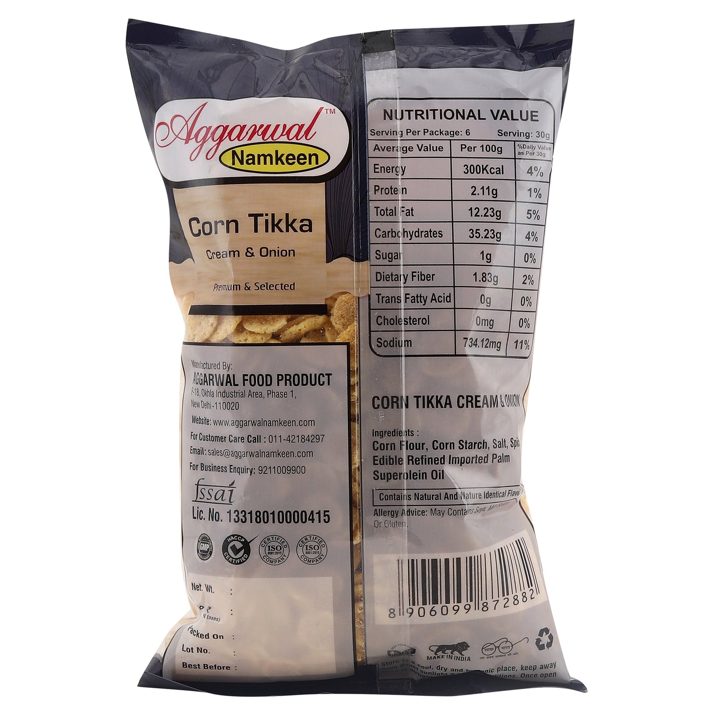 Corn Tikka Cream & Onion ( 200 Gm )