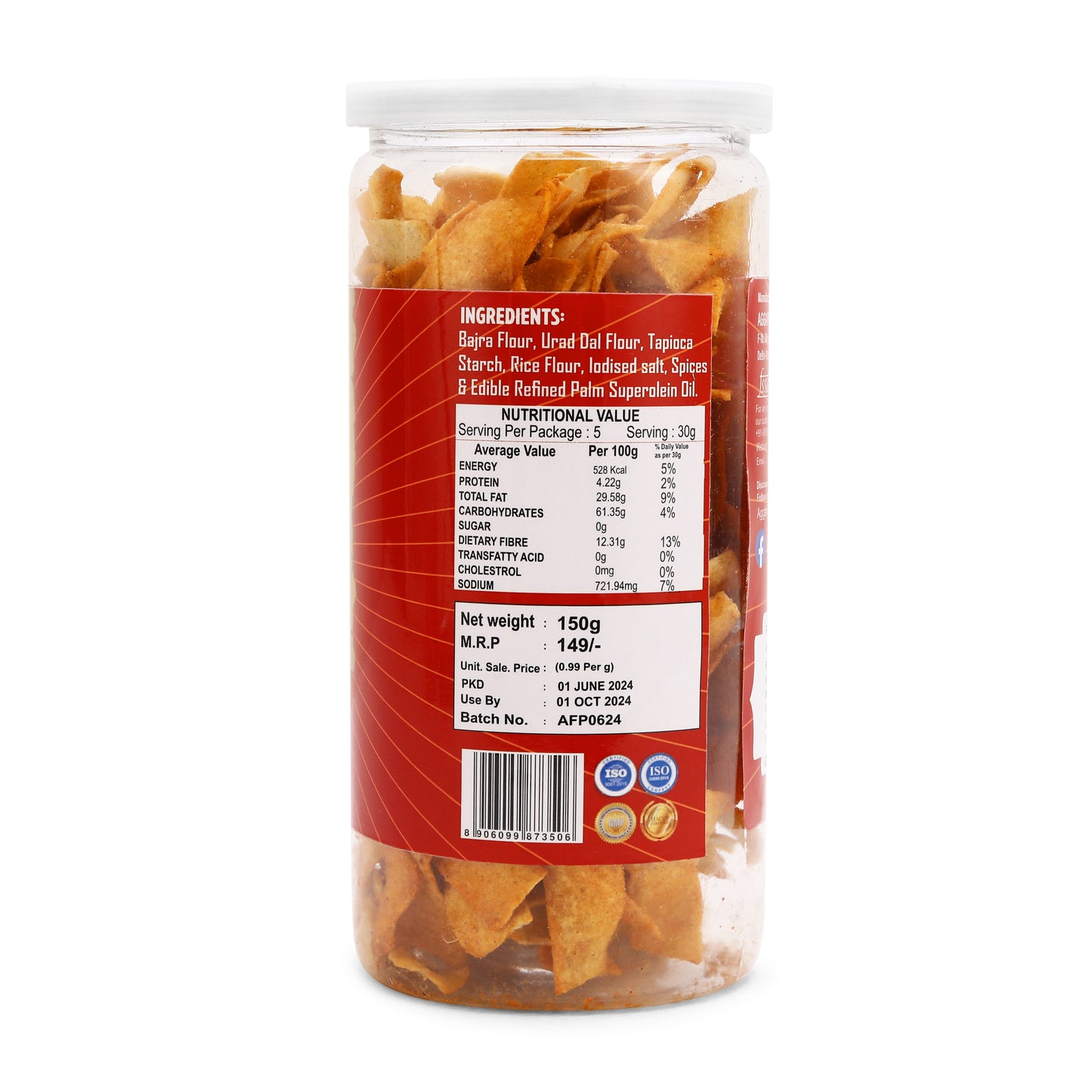 Bajra Pearl Chips Chilly Garlic (150 Gm)