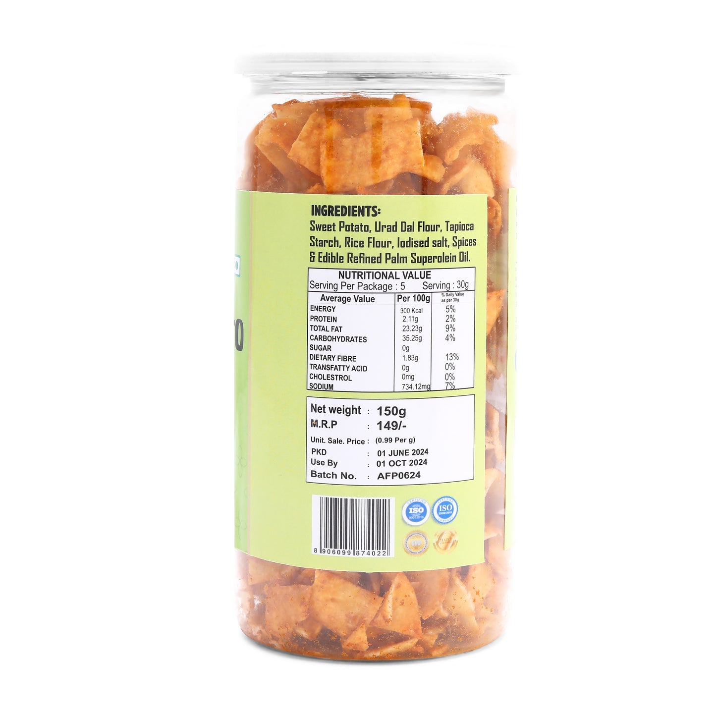 SWEET POTATO CHIPS CHILLY TOMATO ( 150 Gm )