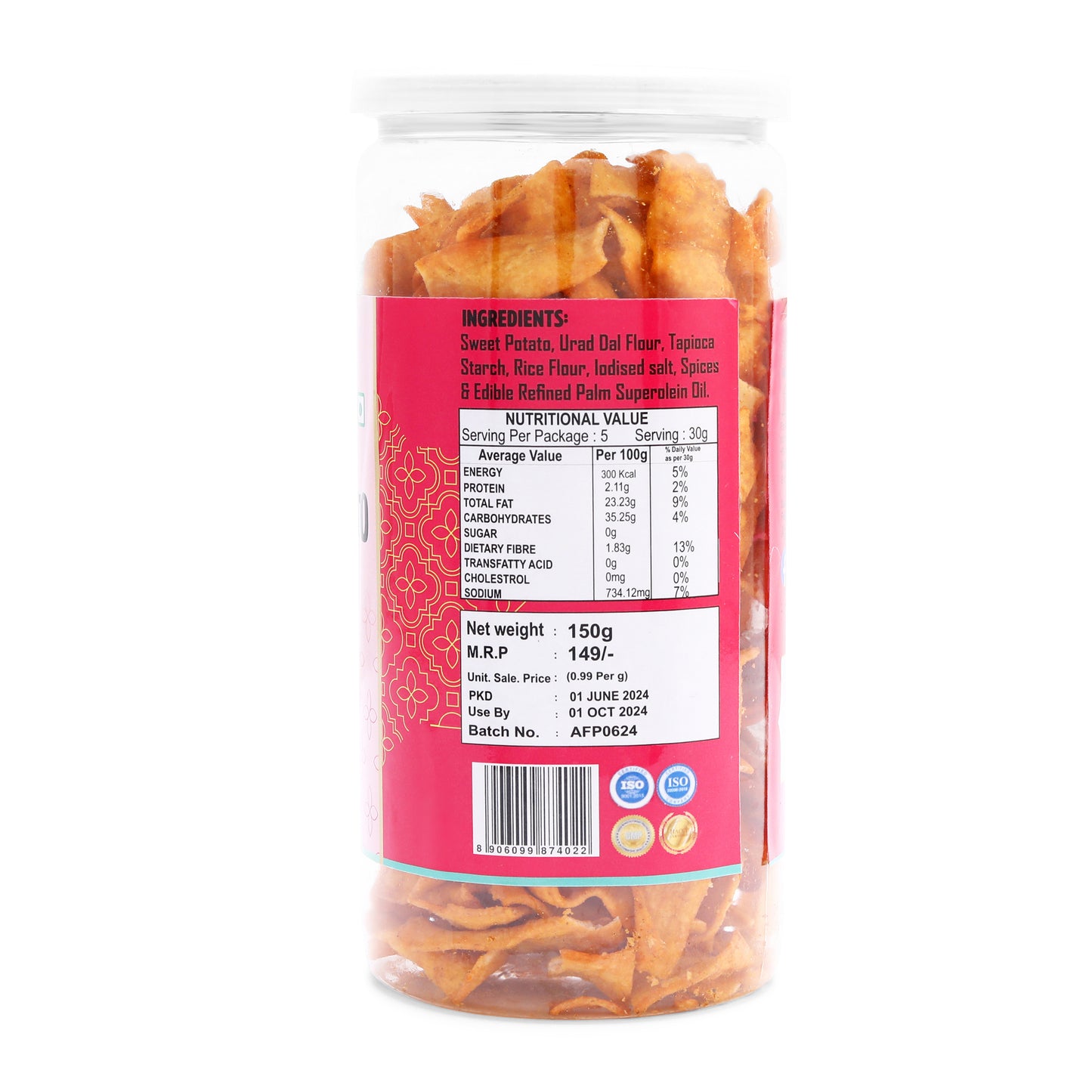 SWEET POTATOCHIPS PERI PERI ( 150 Gm )