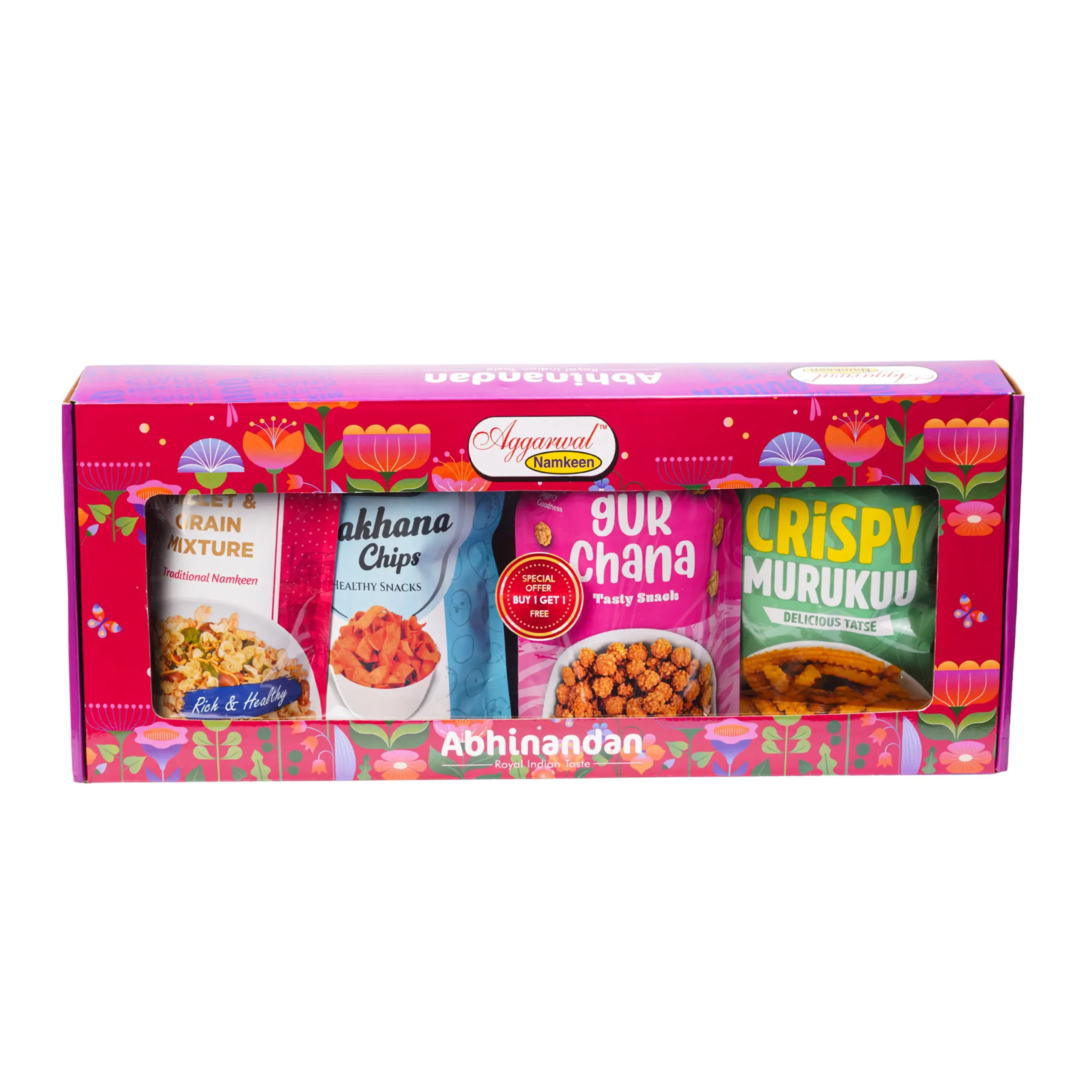 A pack of 4 of Aggarwal Namkeen