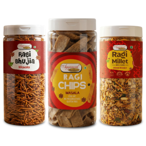 Aggarwal Namkeen Ragi Snacks Combo (Pack of 3) 550g
